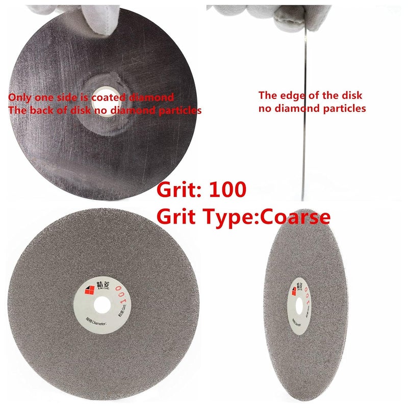 Jingling 4" inch 100mm Diamond Flat Lap Disc Grinding Disk Grit 100 Coarse - Image 2